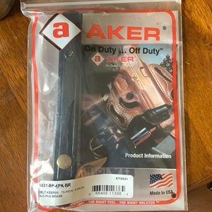 Belt keepers, black, brass snaps, new in package